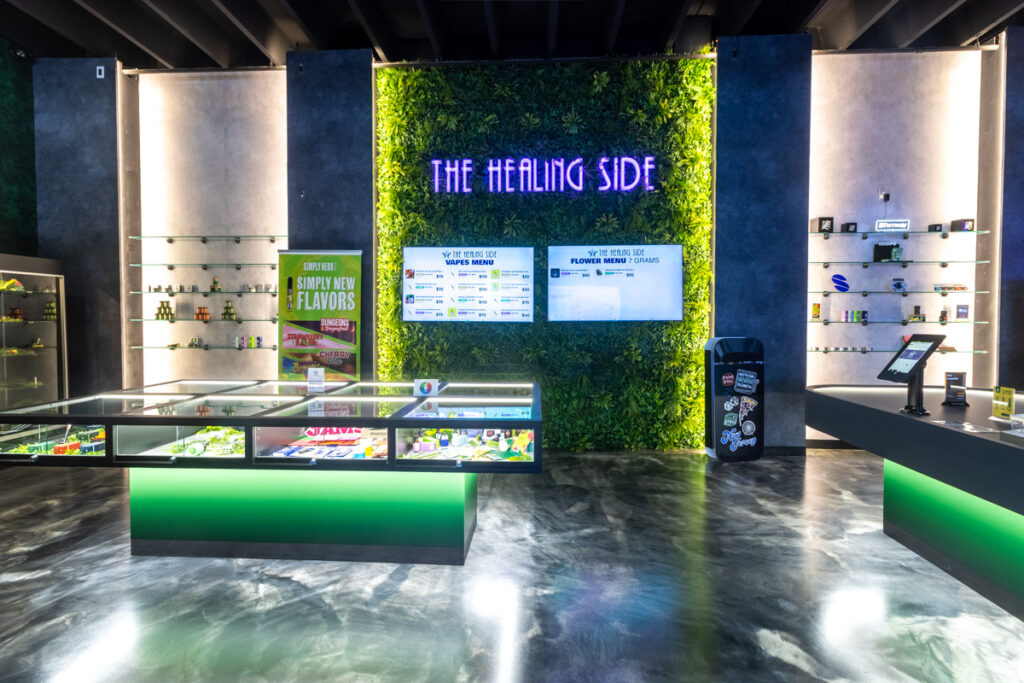 Inside The Healing Side dispensary in Atlantic City, NJ on Pacific Avenue